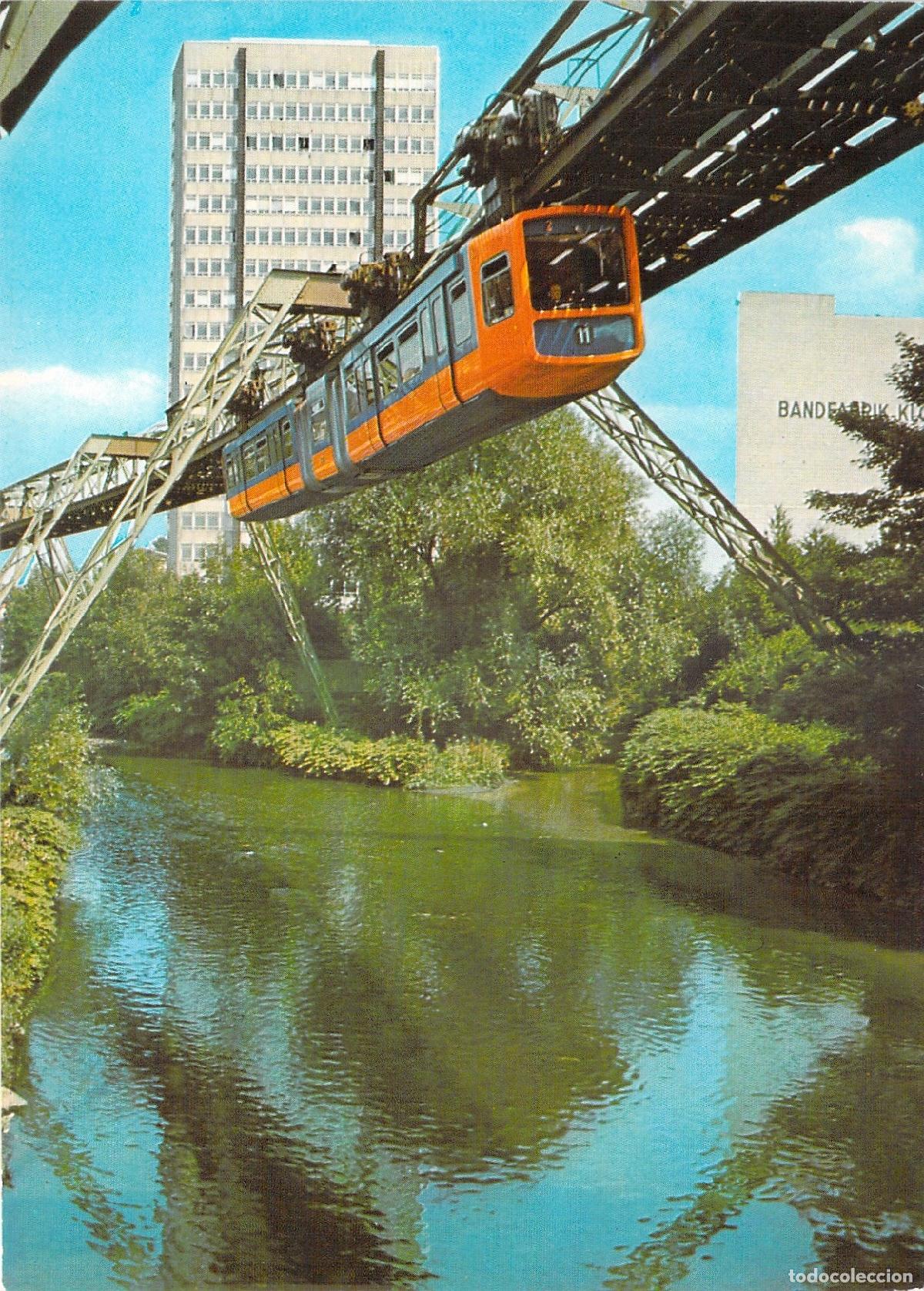 Postales: Postal de Wuppertal con Tren Suspendido y Edificio de Justicia - Foto 1