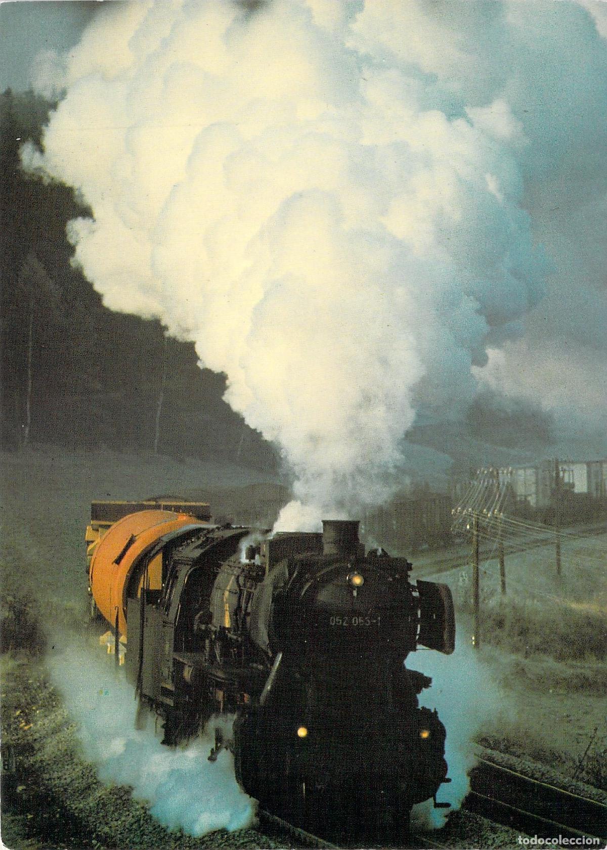 Cartes Postales: Postal Locomotora a Vapor 052 055 Tren de Mercanc&iacute;as en Etzelwang