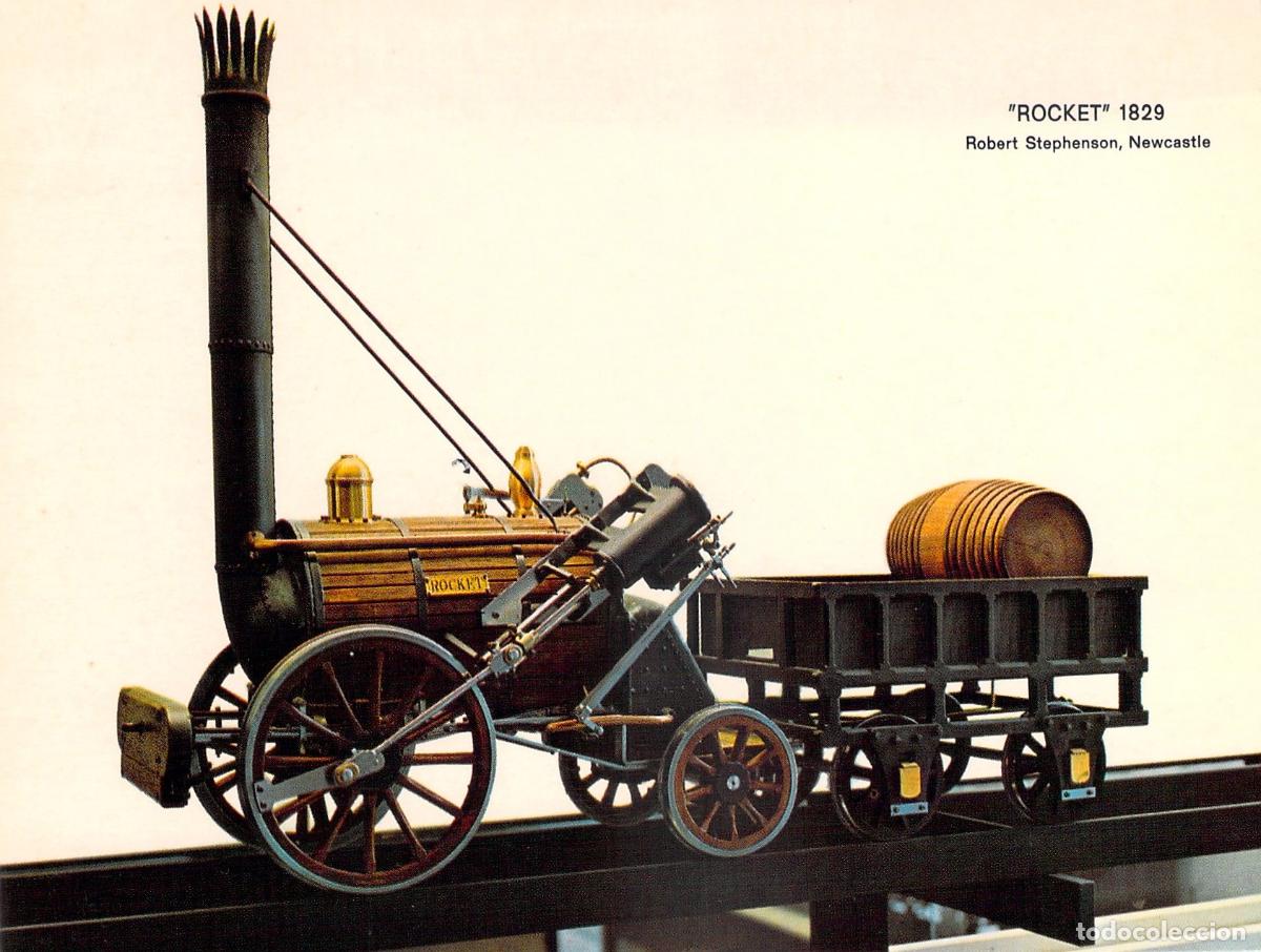 Postales: Postal Locomotora de Vapor Rocket de Robert Stephenson - Foto 1