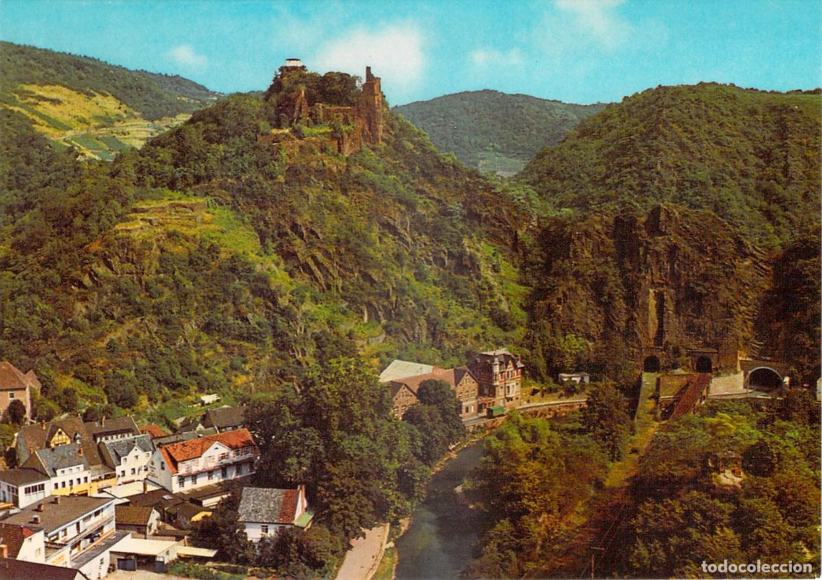 Cartoline: Postal de Altenahr con la Ruina del Castillo Are y T&uacute;neles, Alemania