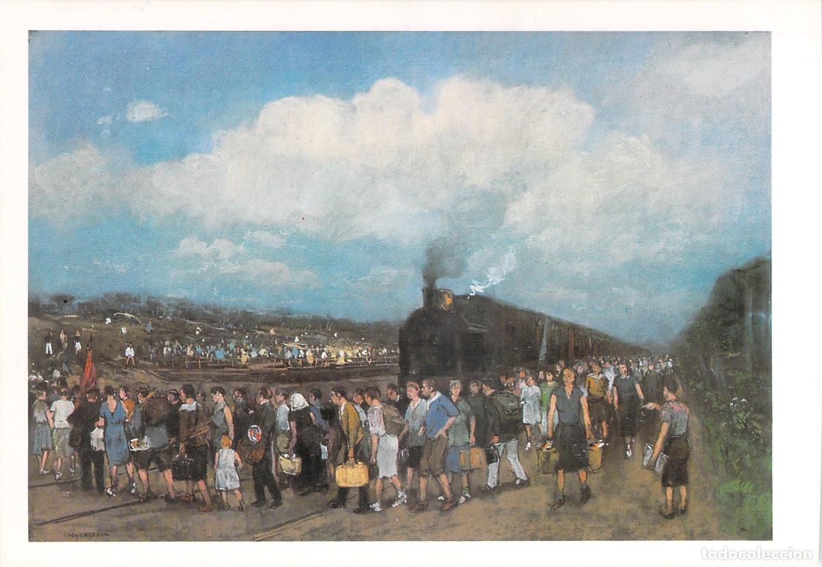 Cartoline: Postal de Arte J.C. Heyenbrock Tren de Vapor Vara-dag bij Vlasakkers