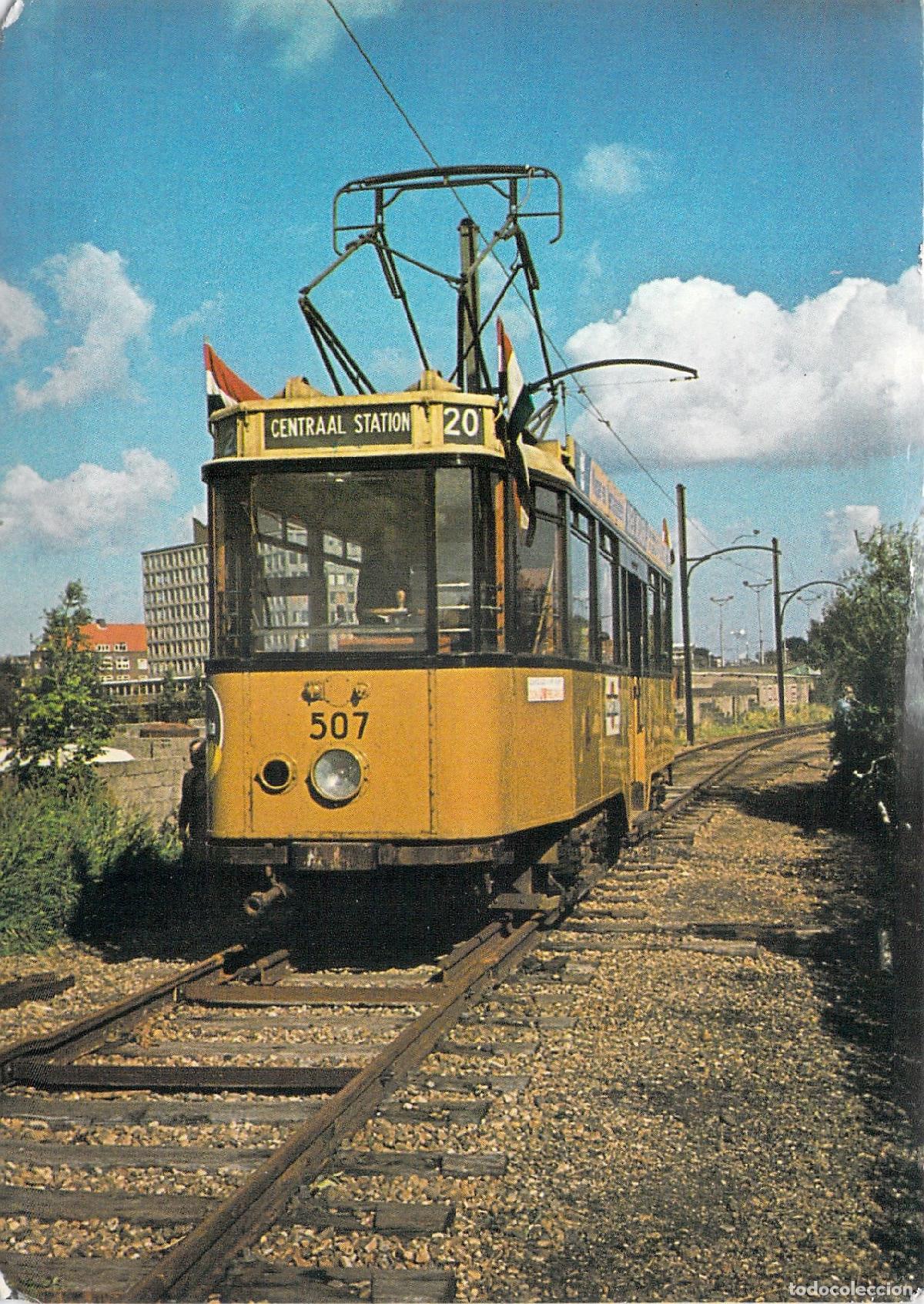 Postais: Postal del Tranv&iacute;a El&eacute;ctrico Hist&oacute;rico Mr 507 en &Aacute;msterdam