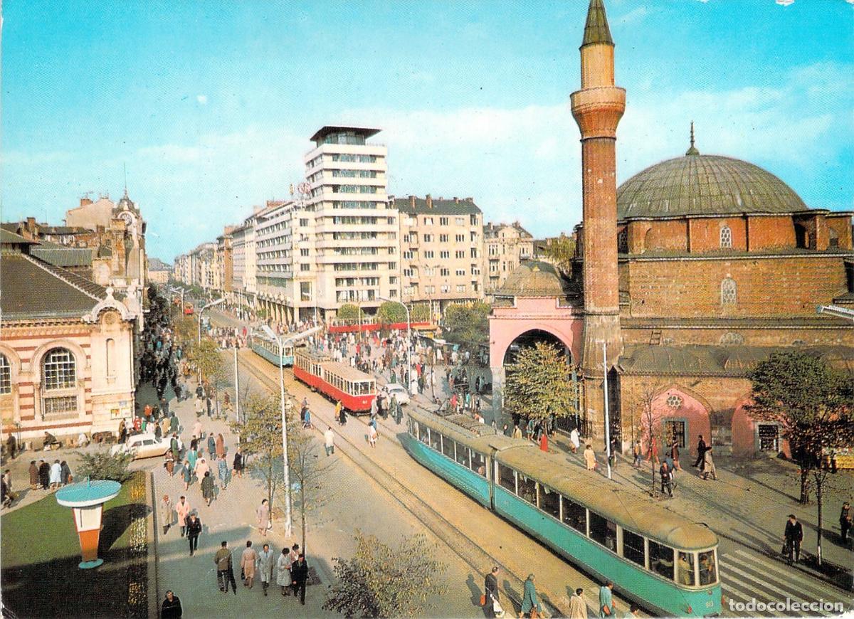 Postales: Postal de Sof&iacute;a, Bulgaria: Bulevar Georgi Dimitrov y Mezquita Banya Bashi