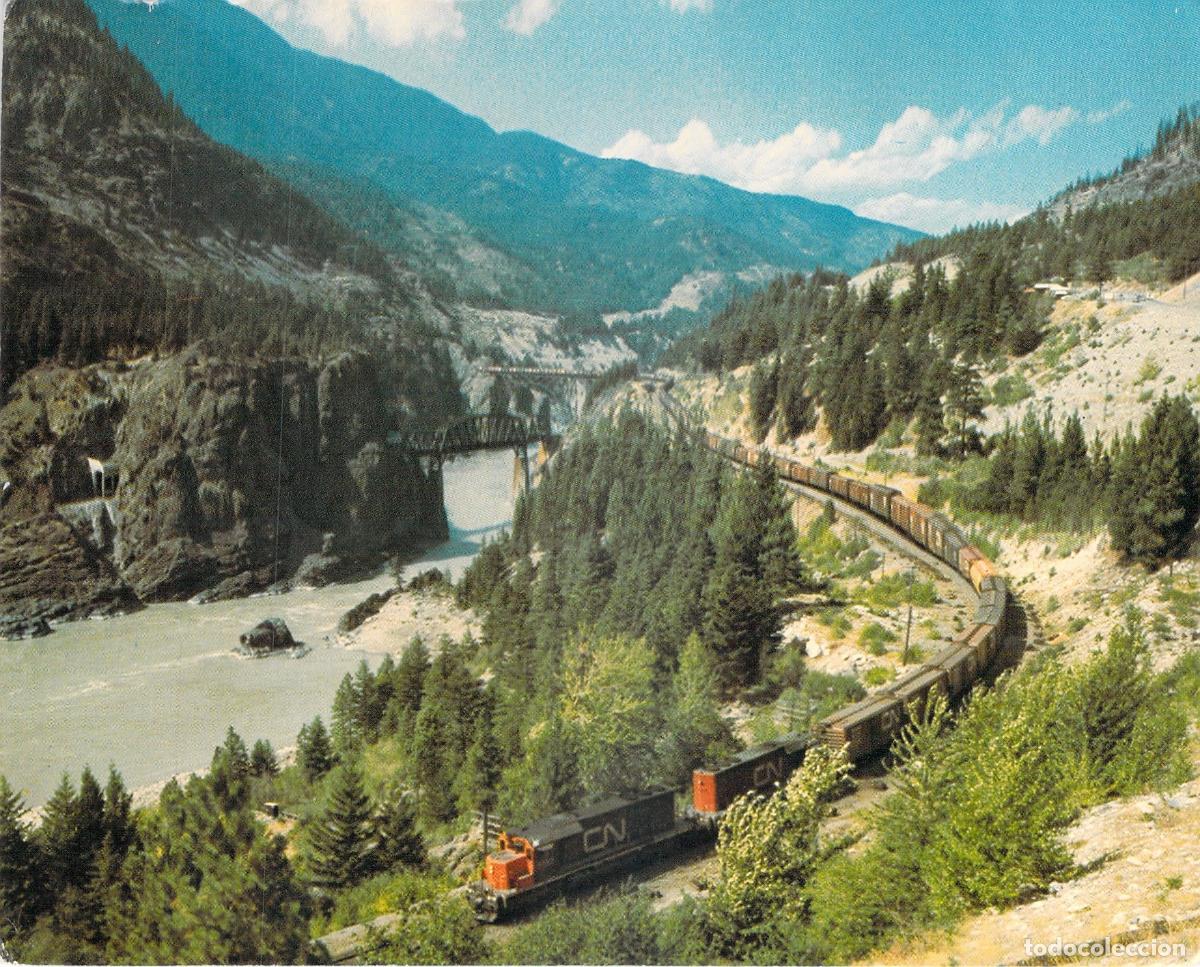 Postales: Postal de Tren Canadian National en Fraser Canyon, Columbia Brit&aacute;nica