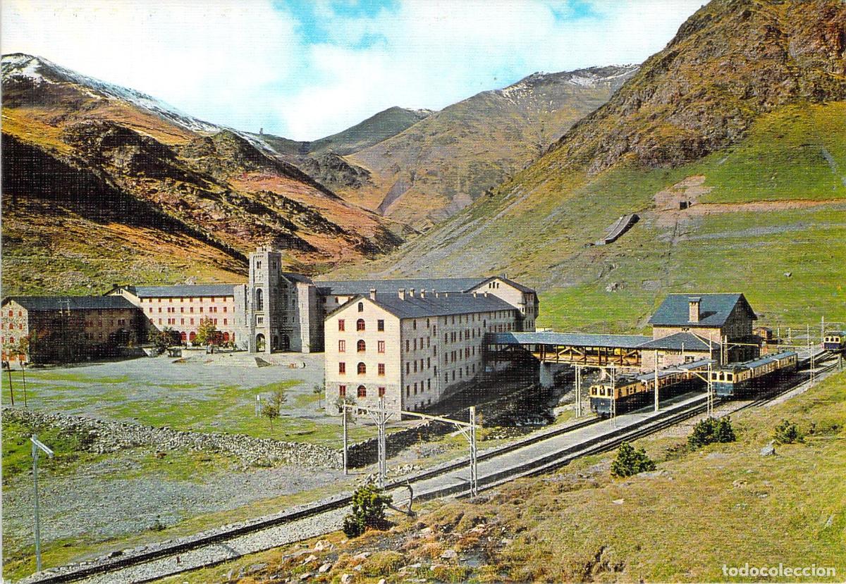 Postales: Postal Santuario de Nuria y Tren Cremallera en los Pirineos