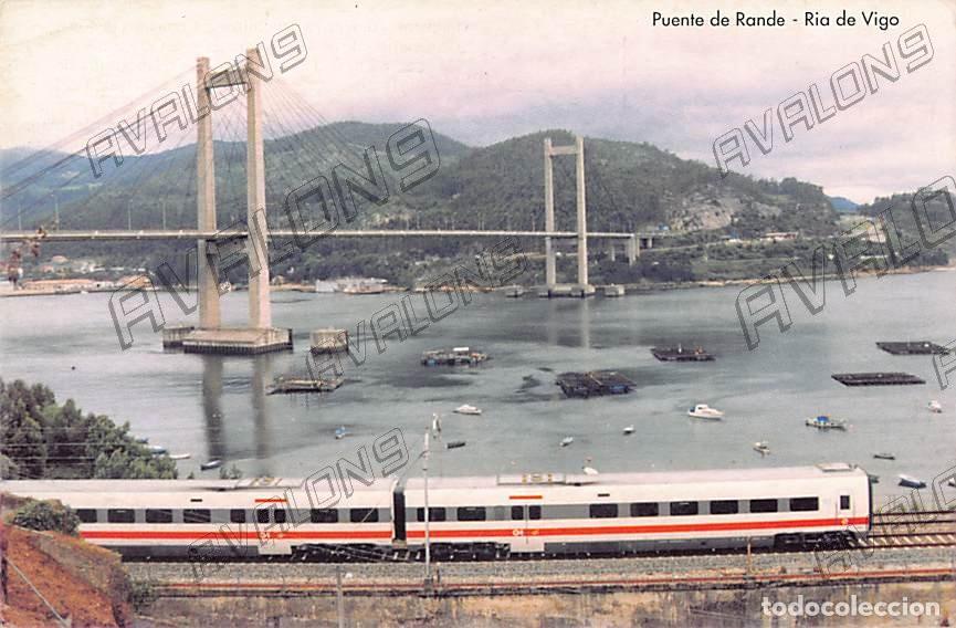 Postais: Puente de Rande, R&iacute;a de Vigo - Postal 53 de Renfe con informaci&oacute;n hist&oacute;rica en la parte de atr&aacute;s