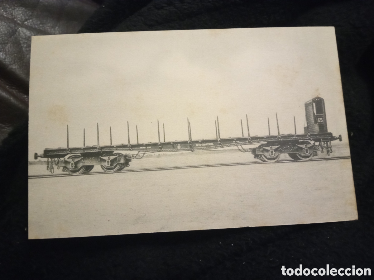 Postales: Antigua postal fotogr&aacute;fica, Vagon plataforma para la l&iacute;nea, Betanzos a el Ferrol