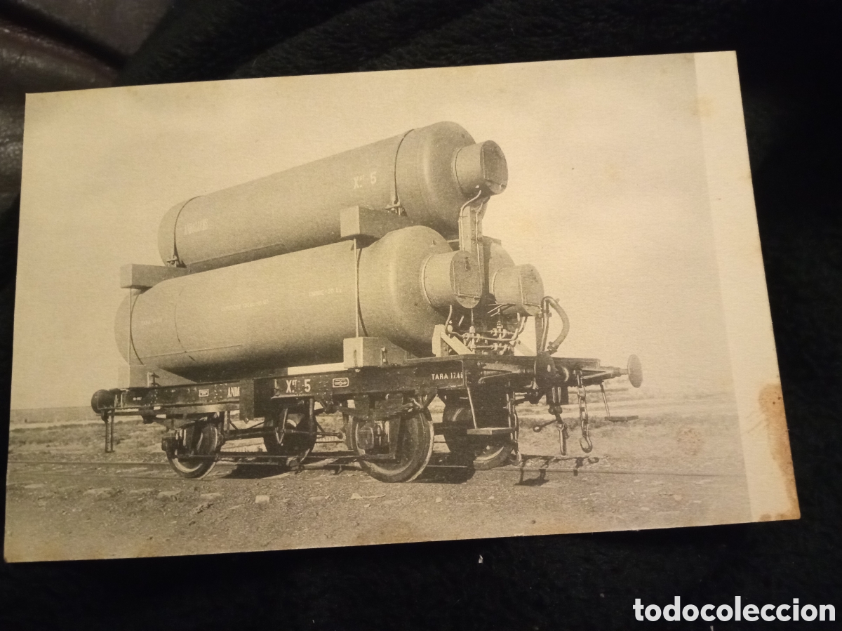Postales: Antigua postal fotogr&aacute;fica, Vagon dep&oacute;sito de gas