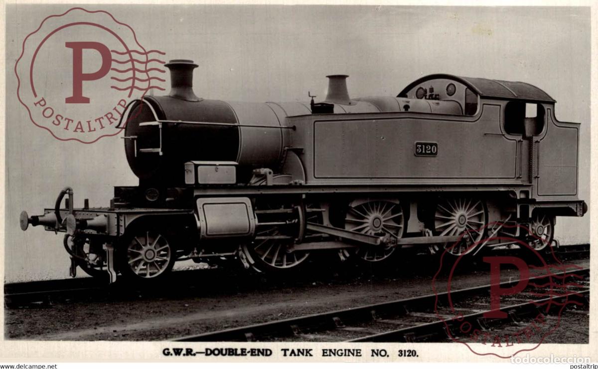 Postcards: Great Western Double end Tank Engine n&ordm; 3120 TREN TRAIN TREIN.