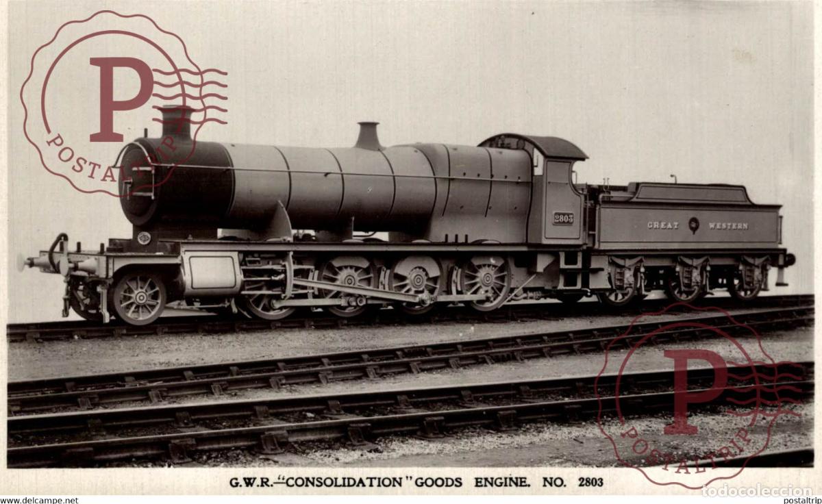 Cartes Postales: Great Western Consolidation Goods Engine N&ordm; 2803 TREN TRAIN TREIN.