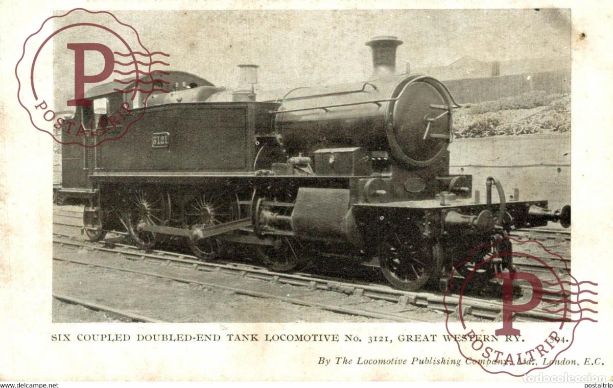Cartes Postales: Great Western Raylway Six Coupled-End Tank ocomotive n&ordm; 3121 TREN TRAIN TREIN.