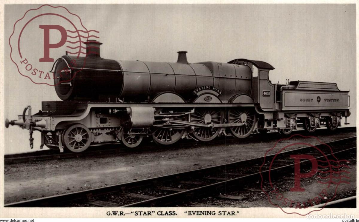 Cartes Postales: Great Western Raylway Star Class Evening Star TREN TRAIN TREIN.