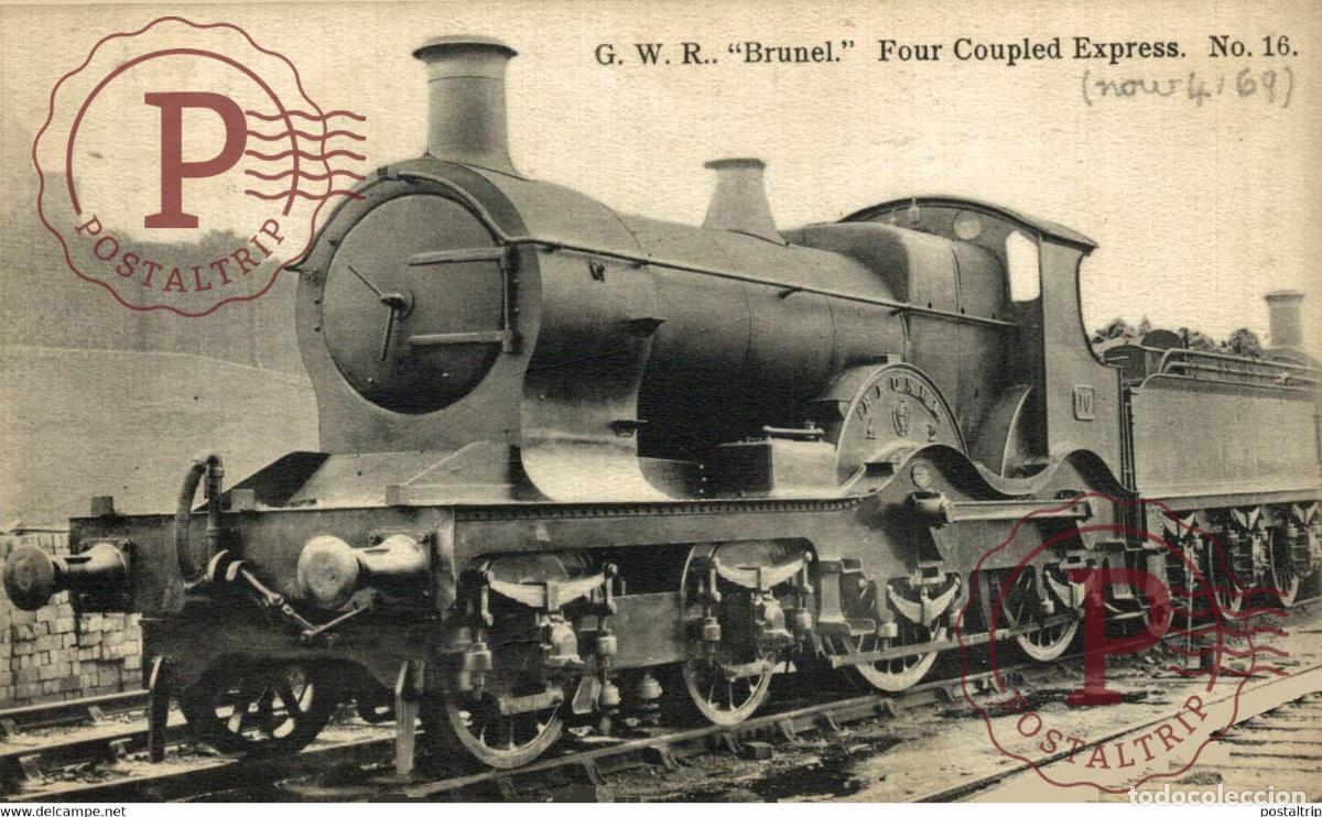 Postales: Great Western Raylway Brunel Four Coupled Express N&ordm;16 TREN TRAIN TREIN.