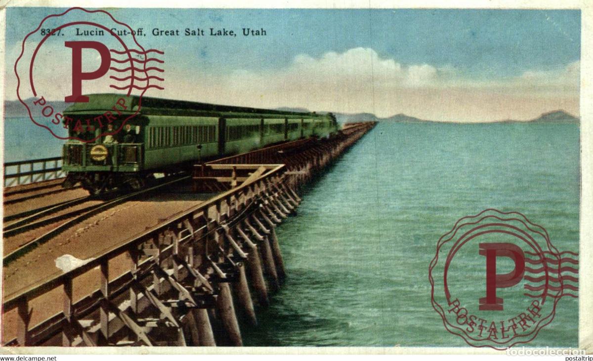Postales: LUCIN CUT OFF GREAT SALT LAKE UTAH USA TREN TRAIN TREIN.