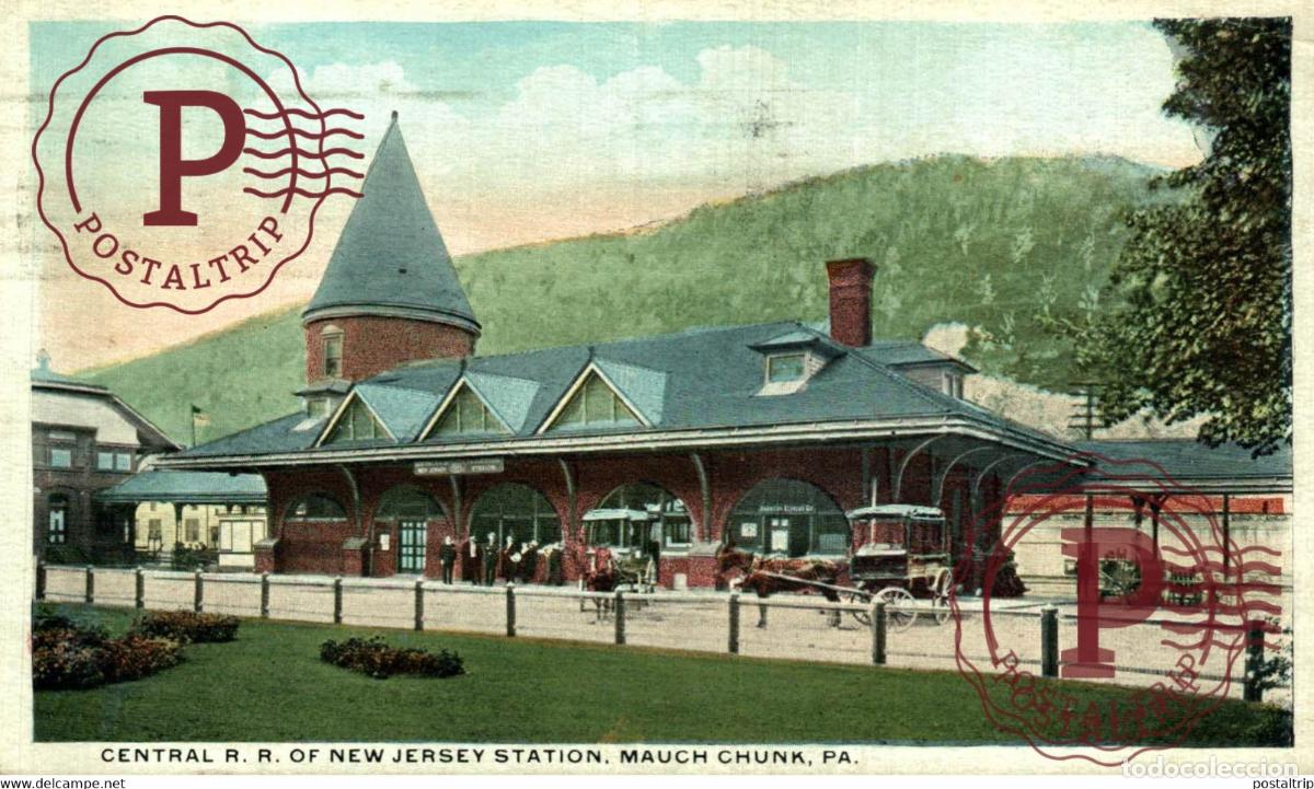 Postais: CENTRAL RR NEW JERSEY STATION MAUCH CHUNK RAILROAD USA TREN TRAIN TREIN.