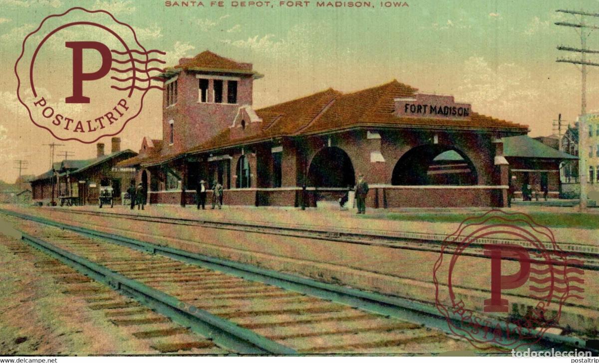 Postais: SANTA FE DEPOT FORT MADISON IOWA USA TREN TRAIN TREIN.