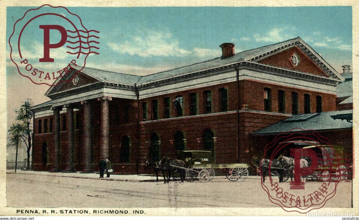 Postales: PENNA STATION RICHMOND INDIANA RAILROAD USA TREN TRAIN TREIN.