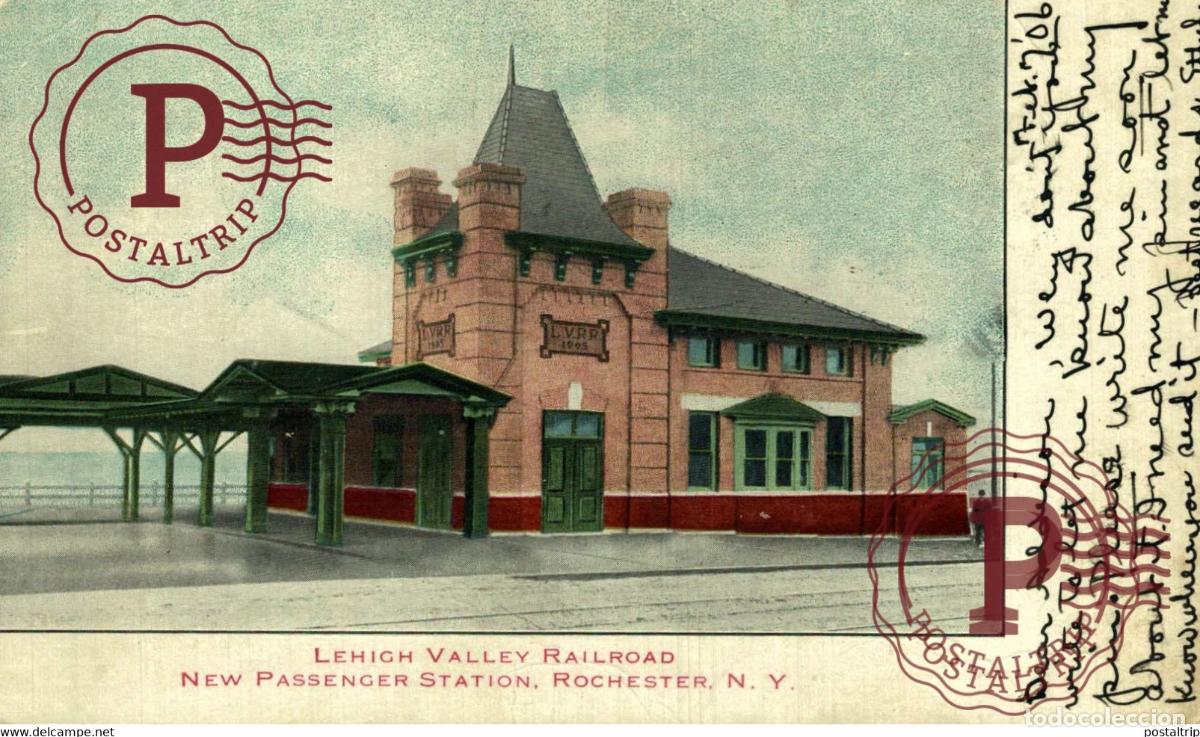 Postales: LEHIGH VALLEY RAILROAD NEW PASSENGER STATION ROCHESTER NY RAILROAD USA TREN TRAIN TREIN.