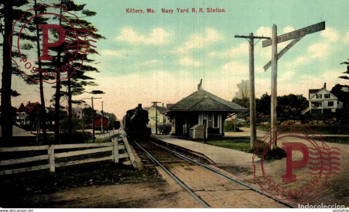 Postales: 1910 Maine : Kittery : Navy Yard Station RAILROAD USA TREN TRAIN TREIN.