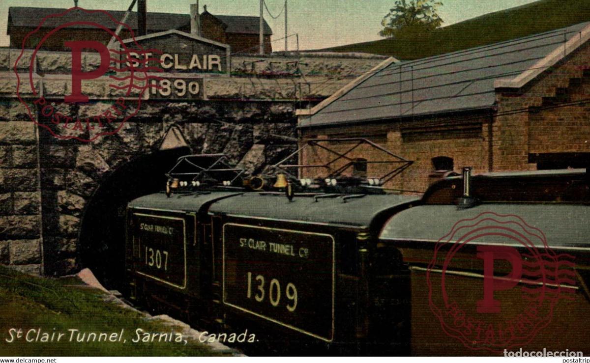 Postales: ST CLAIR TUNNEL SARNIA CANADA TREN TRAIN TREIN.