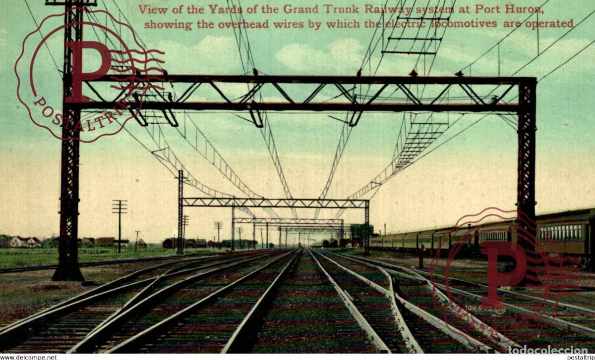 Postales: PORT HURON YARDS OF THE GRAND TRUNK RAILWAY SYSTEM TREN TRAIN TREIN.