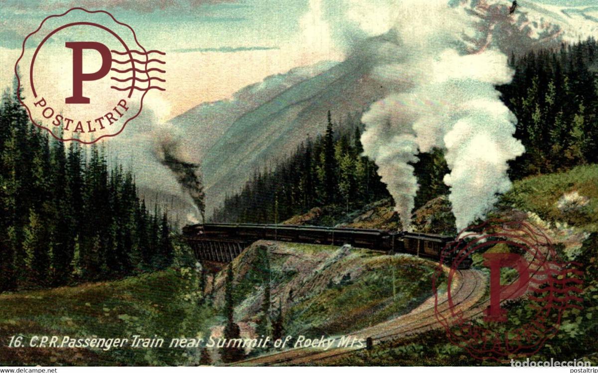 Postales: CPR PASSENGER TRAIN NEAR SUMMIT OF ROCKY MOUNTAINS TREN TRAIN TREIN.
