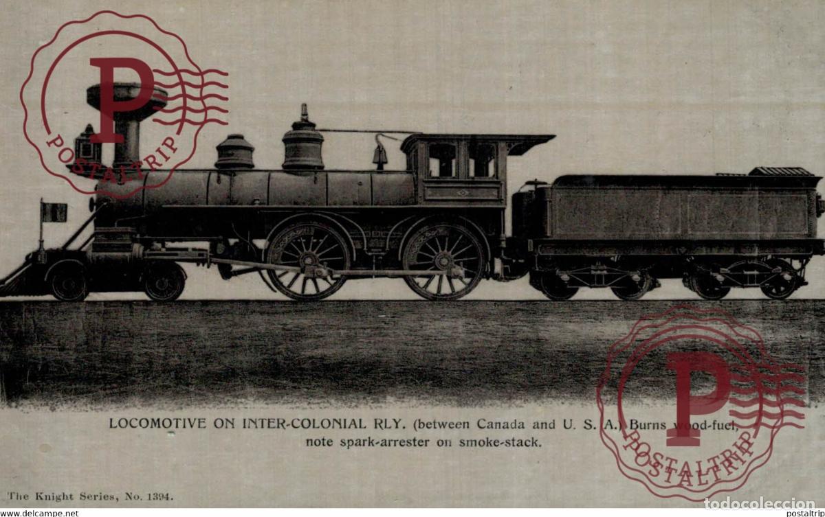 Postales: LOCOMOTIVE ON INTER COLONIAL RAILWAY USA CANADA TREN TRAIN TREIN.