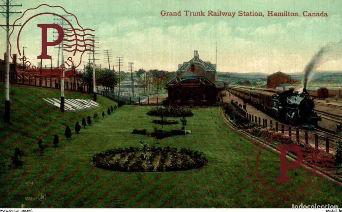 Postales: GRAND TRUNK RAILWAY STATION HAMILTON CANADA TREN TRAIN TREIN.
