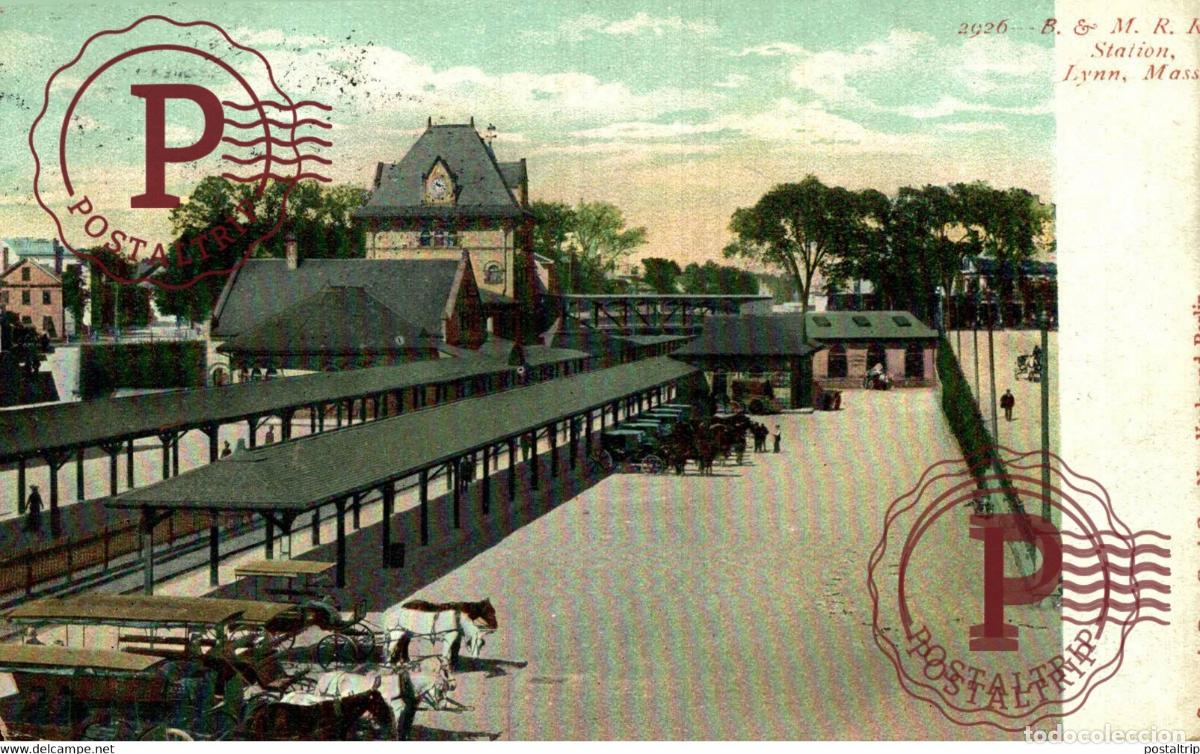 Postales: LYNN RAILROAD STATION MASSACHUSETTS RAILROAD RAILWAY TREN TRAIN TREIN.