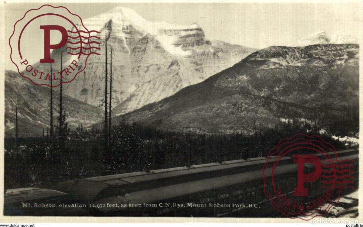 Postales: RPPC Mount Robson Mount Robson Park TRAIN TREN CHEMIN DE FER RAILWAY