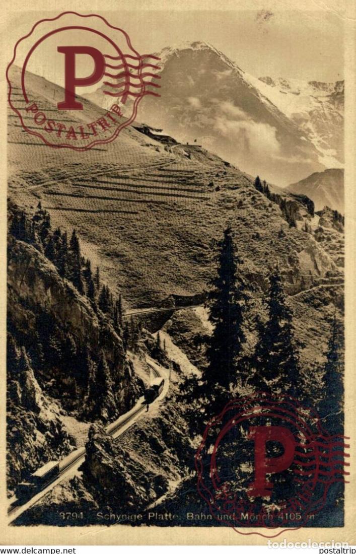 Postales: Schynige Platte Bahn und M&ouml;nch 4105m TREN TRAIN