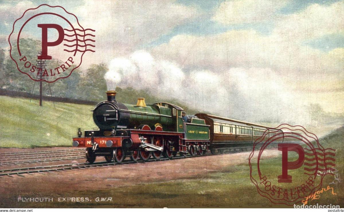 Postales: Les locomotives Royaume-Uni PLYMOUTH EXPRESS G W R. CHEMIN DE FER RAILWAY
