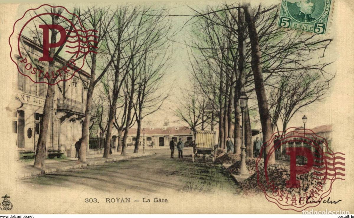 Postales: ROYAN EN CHARENTE MARITIME LA GARE CPA CIRCULEE A BILBAO RARE CHEMIN DE FER RAILWAY