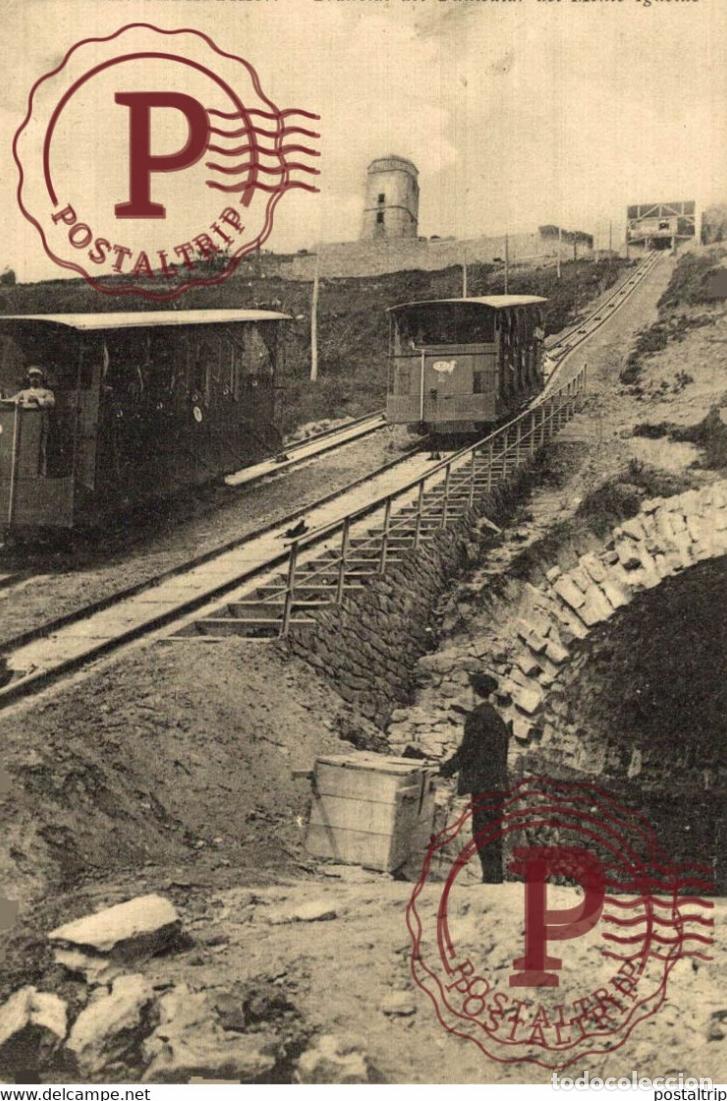 Postales: ESPA&Ntilde;A MUY RARO SAN SEBASTIAN TRANVIAS DEL FUNICULAR DEL MONTE IGUELDO CORTADO??? RAILWAY
