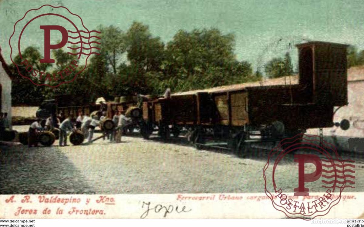 Postales: TREN TRAIN TREIN. - JEREZ DE LA FRONTERA. FERROCARRIL URBANO CARGANDO VINOS PARA EMBARQUE