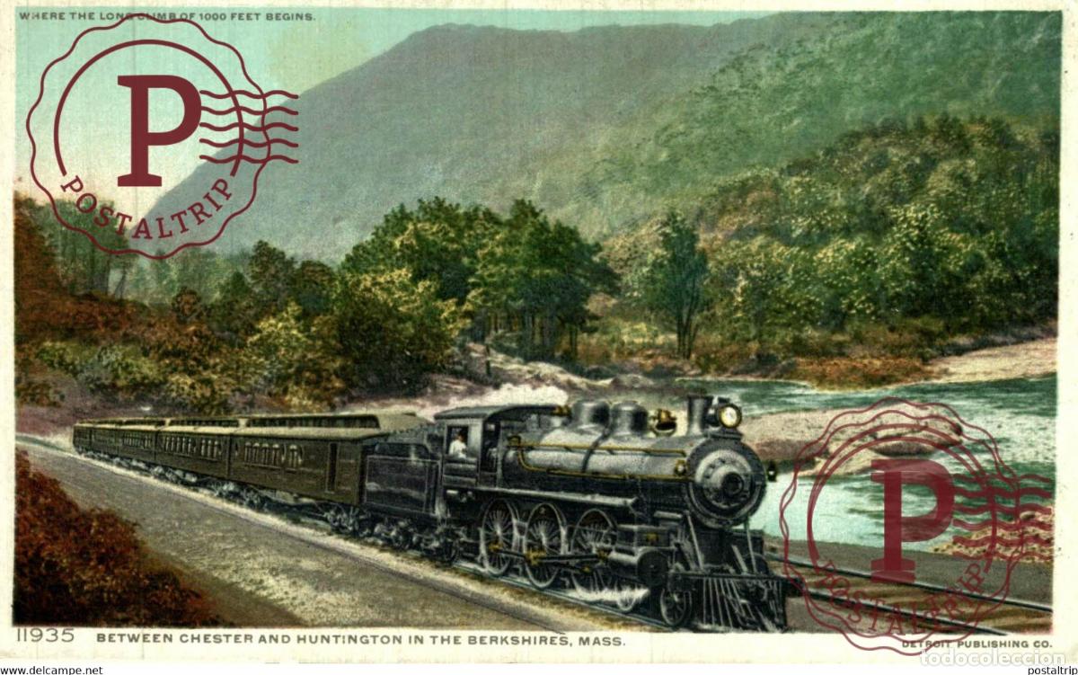 Postales: BETWEEN CHESTER AND HUNTINGTON IN THE BERKSHIRES MASS RAILROAD RAILWAY CHEMIN DE FER EEUU USA