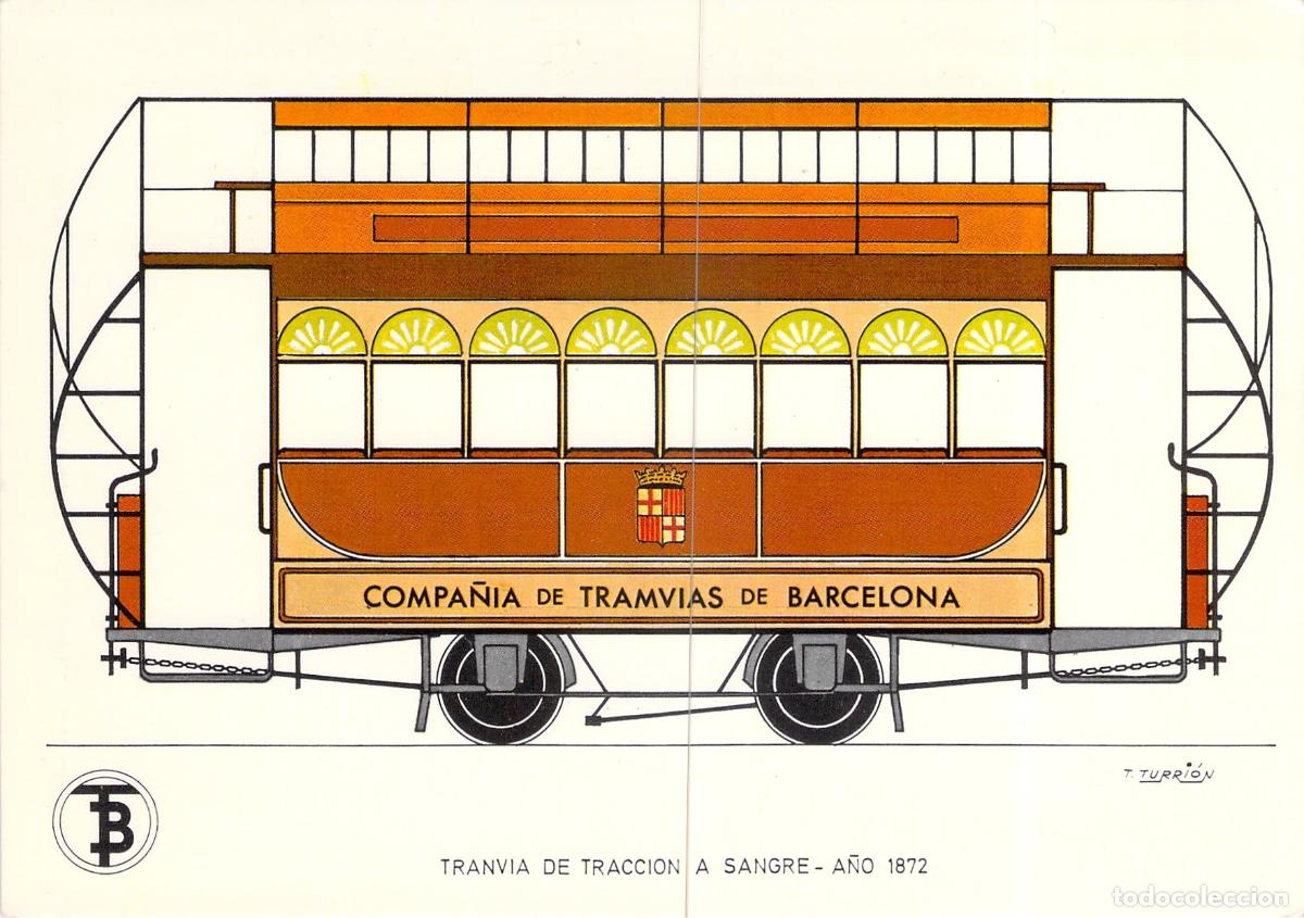 Postais: Postal de Tranv&iacute;a de Tracci&oacute;n a Sangre de Barcelona