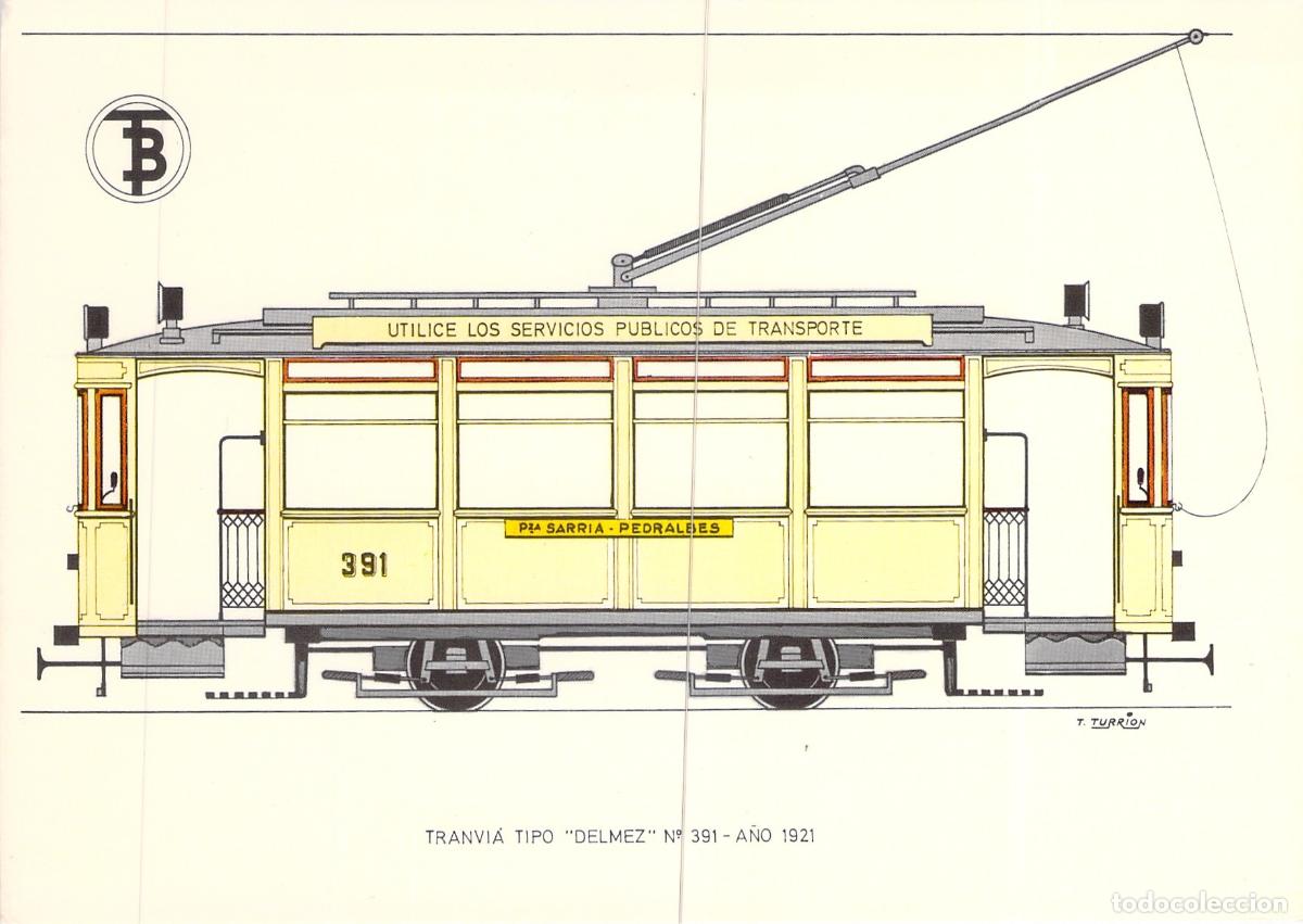 Postais: Postal Tranv&iacute;a Tipo Delmez No 391 Barcelona Conmemorativa