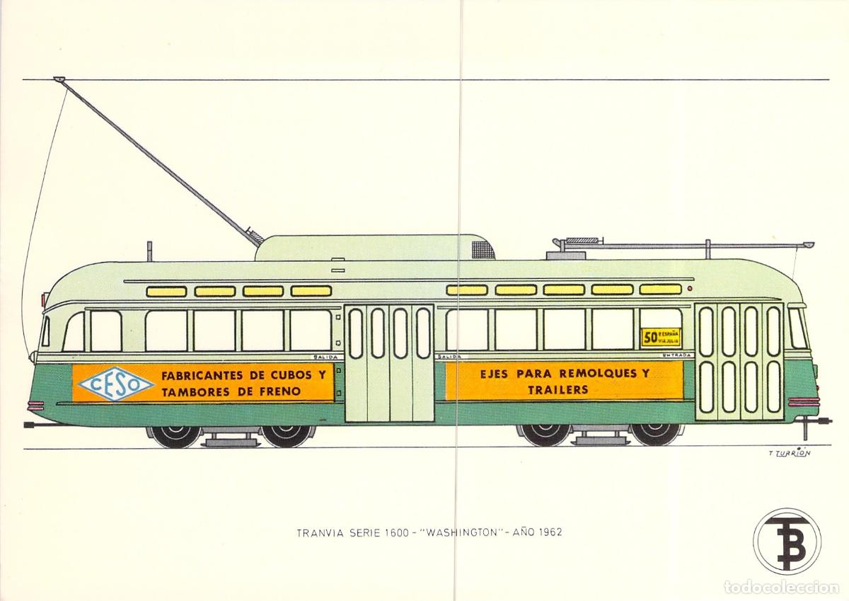 Cartoline: Postal Tranv&iacute;a Serie 1600 Washington de Barcelona