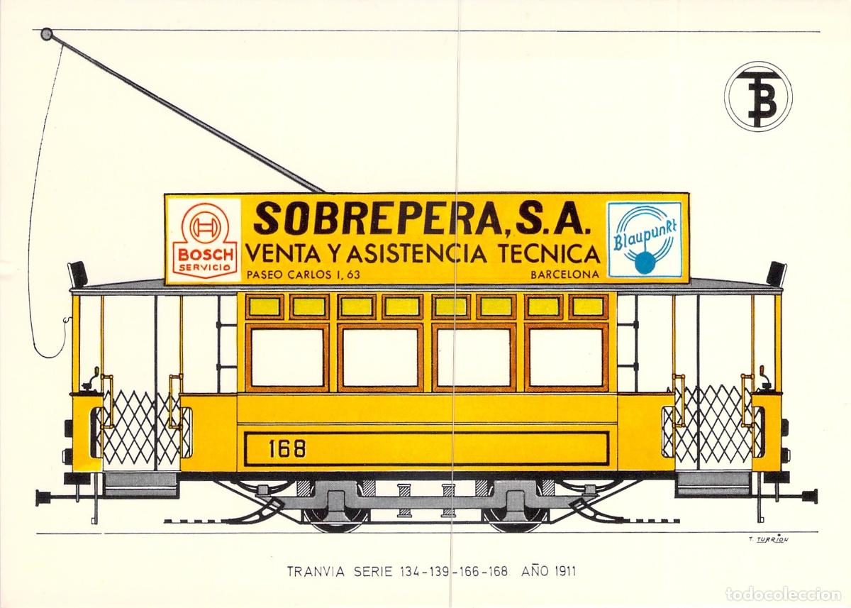 Cartoline: Postal Ilustraci&oacute;n Tranv&iacute;a de Barcelona Serie 168