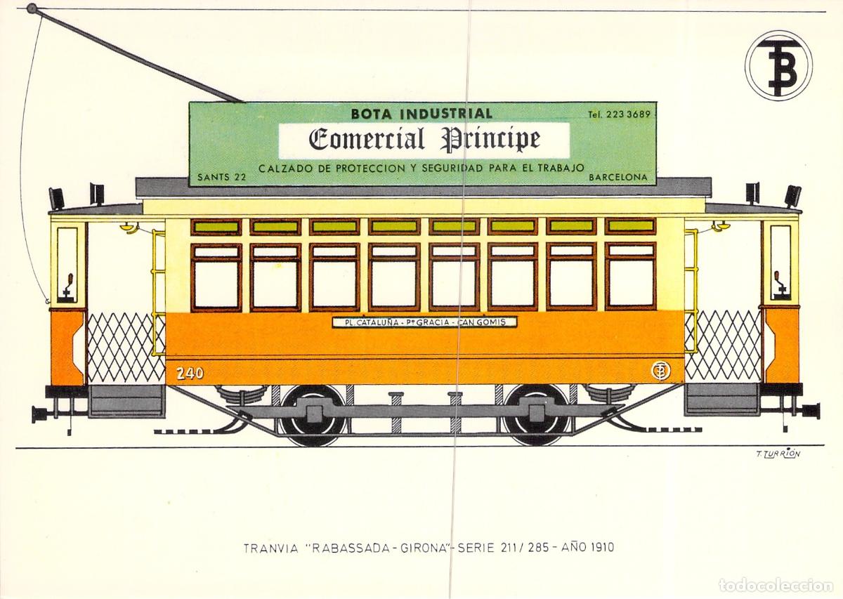 Cartoline: Postal Tranv&iacute;a Rabassada-Girona de Barcelona, Serie 211/285