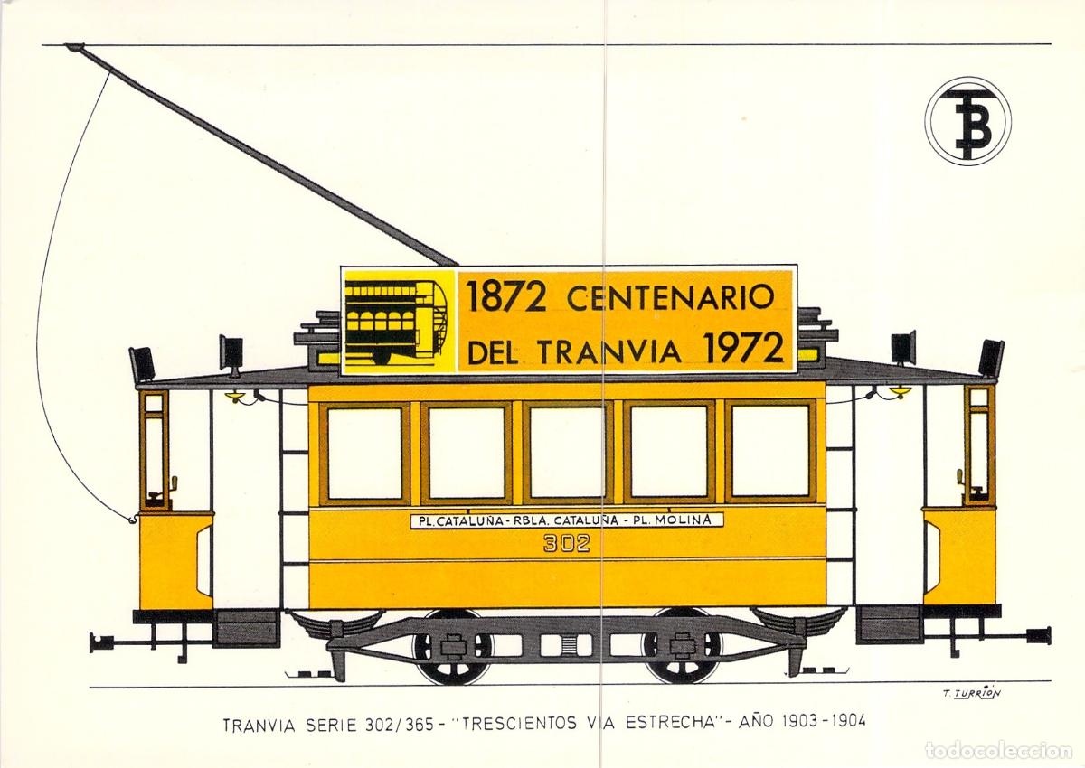 Cartoline: Postal Centenario del Tranv&iacute;a Barcelona Serie 302 V&iacute;a Estrecha