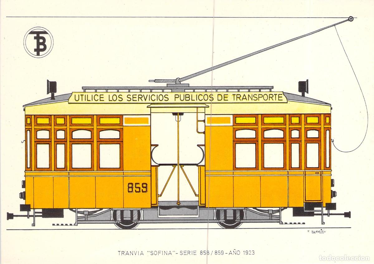 Postales: Postal de Tranv&iacute;a Sofina Serie 858 Barcelona Transporte P&uacute;blico