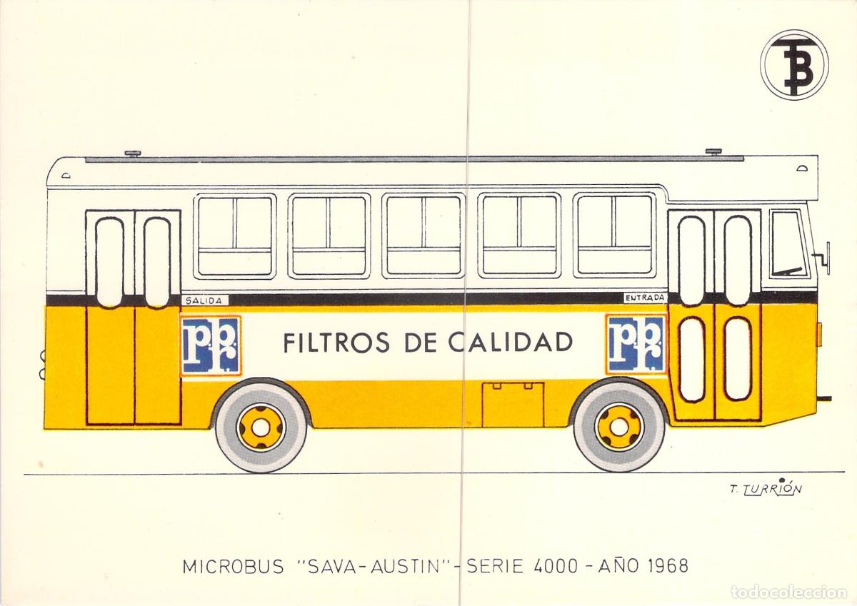 Postales: Postal Microb&uacute;s Sava-Austin Serie 4000 Barcelona Colecci&oacute;n Centenario