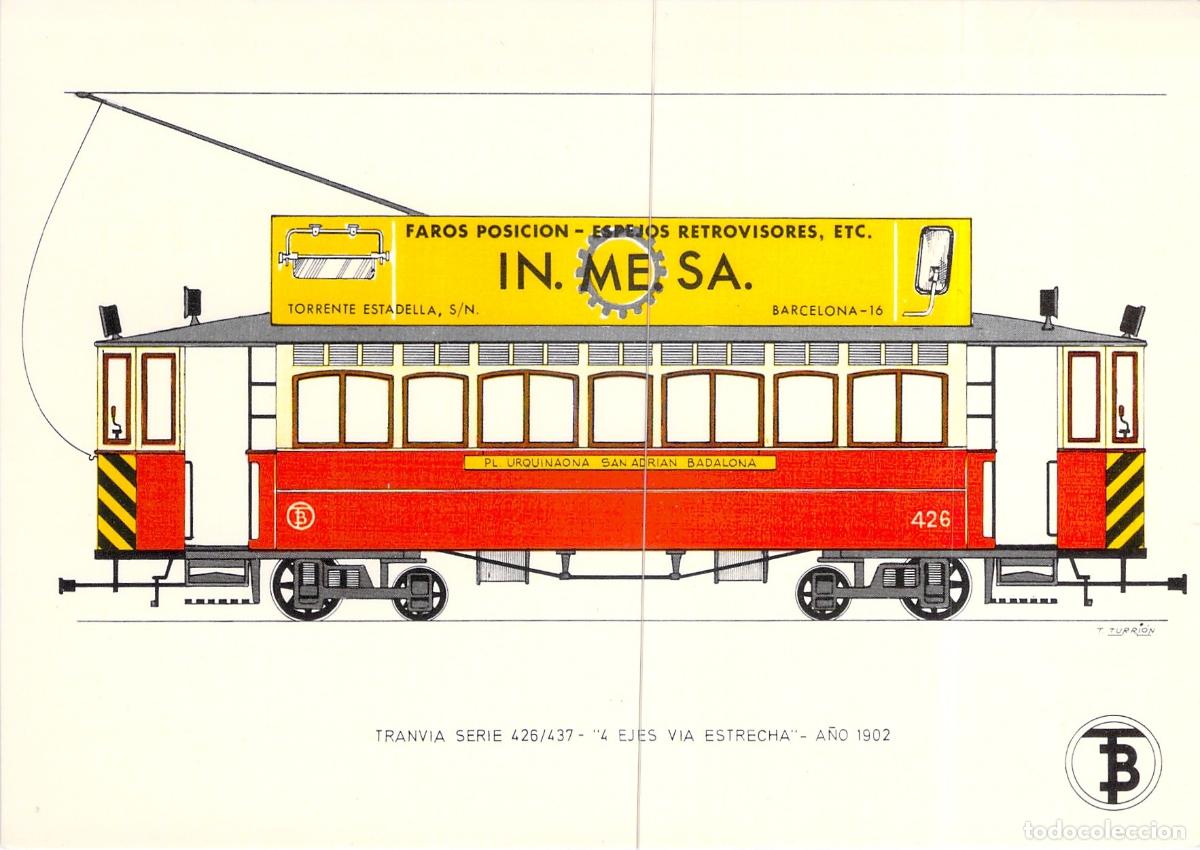 Postales: Postal Ilustrada Tranv&iacute;a de Barcelona Serie 426 4 Ejes V&iacute;a Estrecha