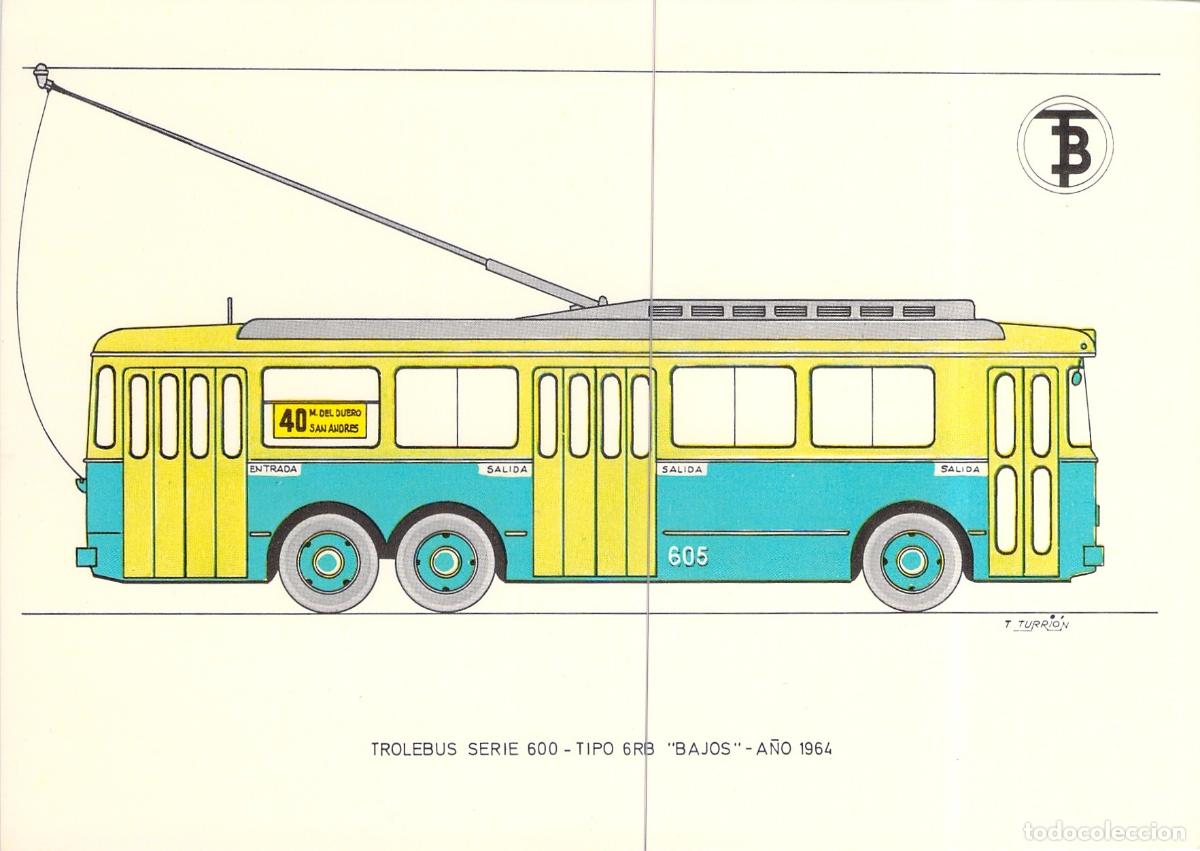 Postales: Postal Troleb&uacute;s Serie 600 Tipo 6RB Bajos Barcelona
