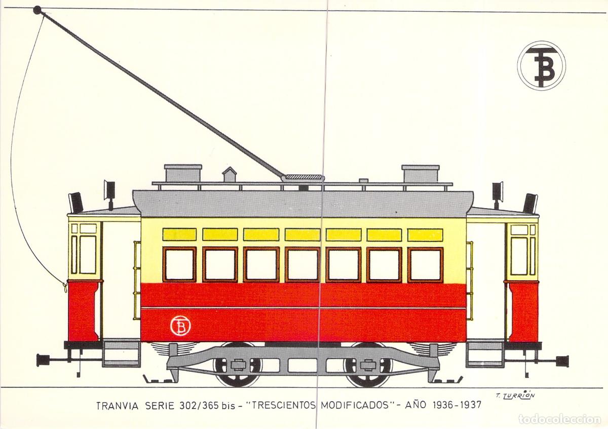 Postales: Postal Tranv&iacute;a Trescientos Modificados Serie 302/365 bis Barcelona