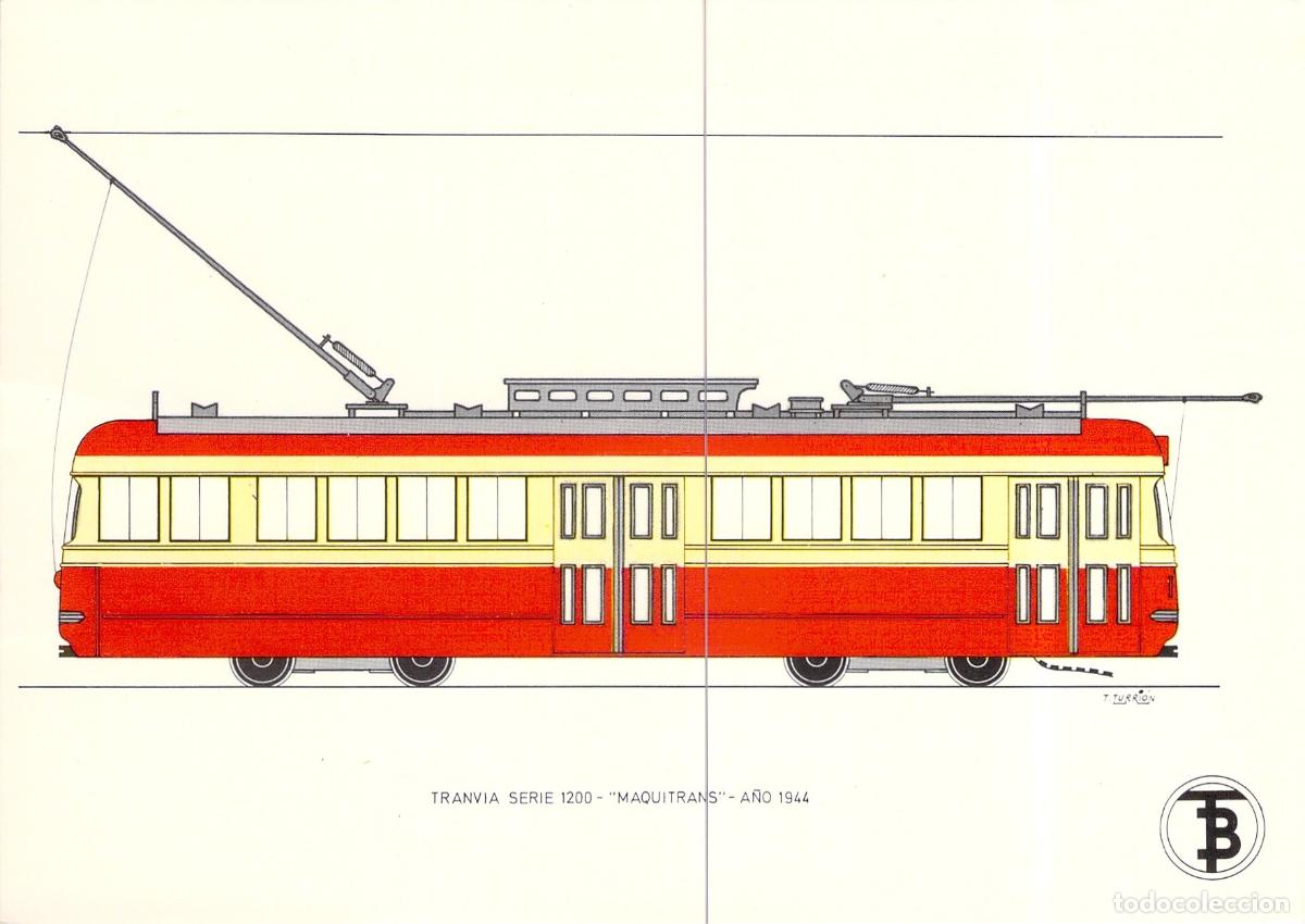 Postales: Postal Tranv&iacute;a Maquitrans Serie 1200 de Barcelona