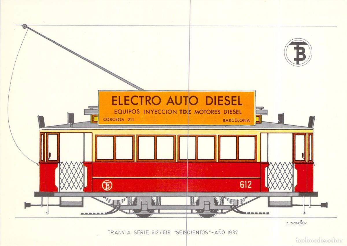 Postales: Postal de Colecci&oacute;n Tranv&iacute;a Seiscientos Serie 612 Barcelona