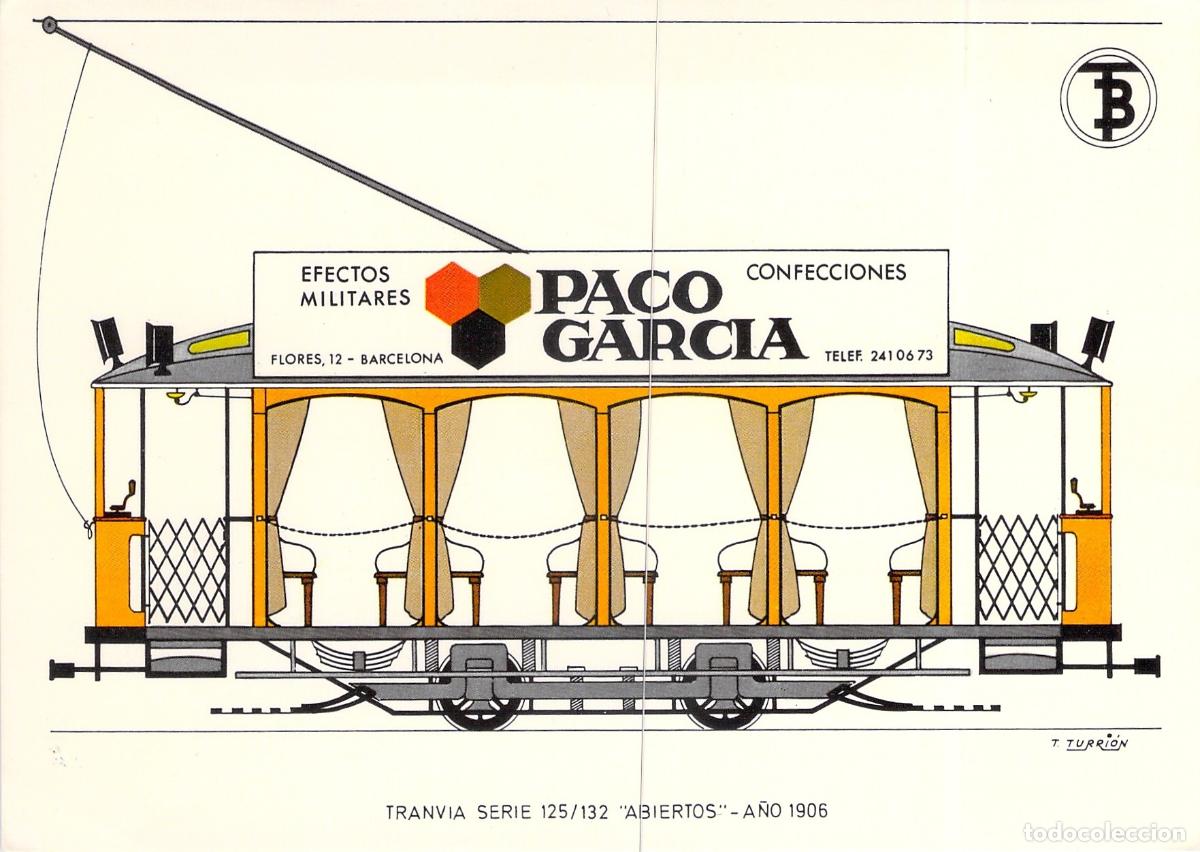 Postales: Postal Tranv&iacute;a Abiertos Serie 125/132 Barcelona Transporte Hist&oacute;rico